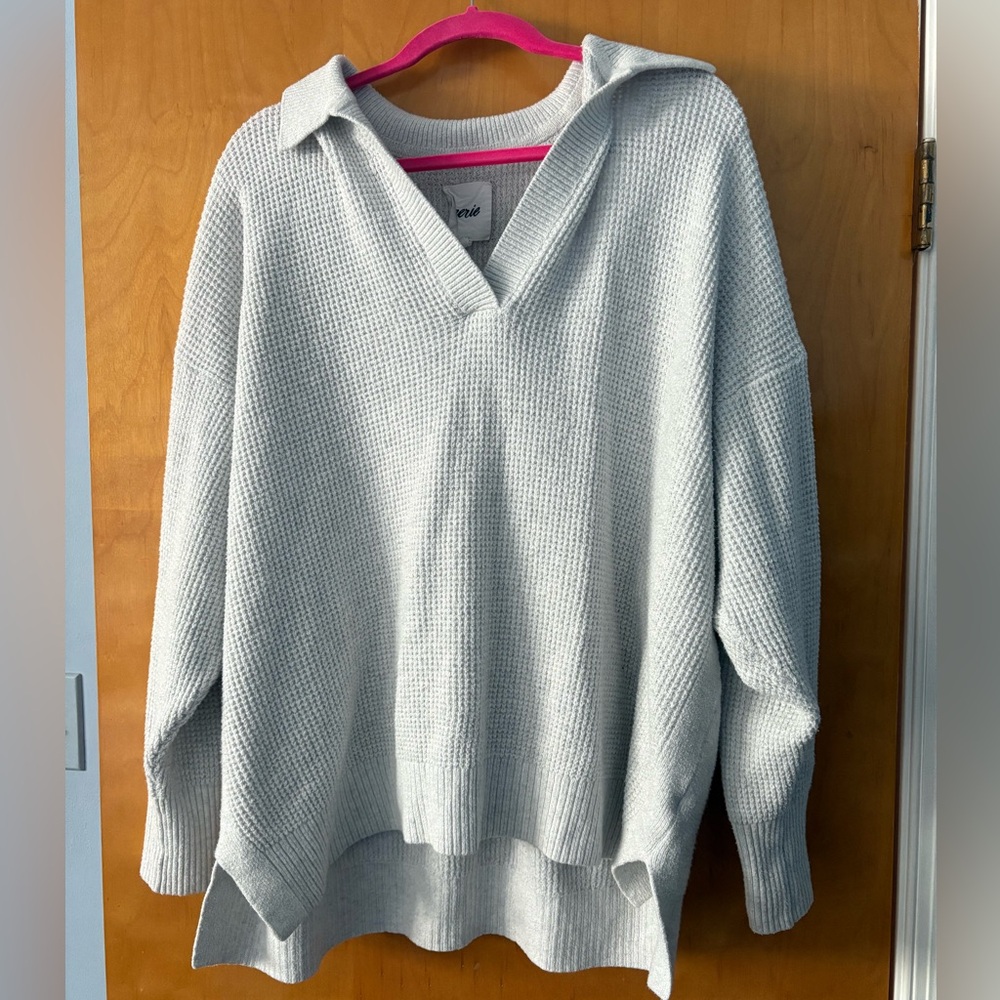 Aerie Light Gray Knit Sweater